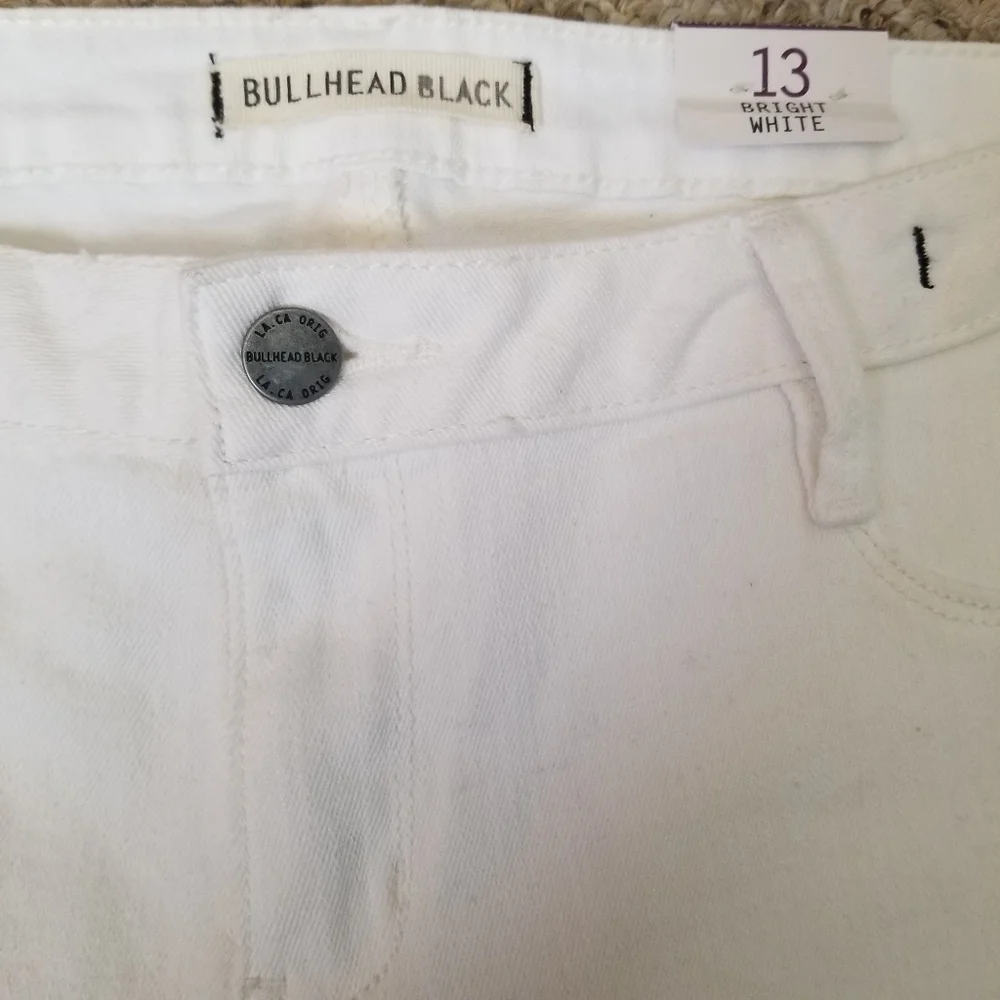 Pacsun Bullhead Black Cotton Denim Legging White Skinny Jeans Sz 13 - Picture 3 of 8